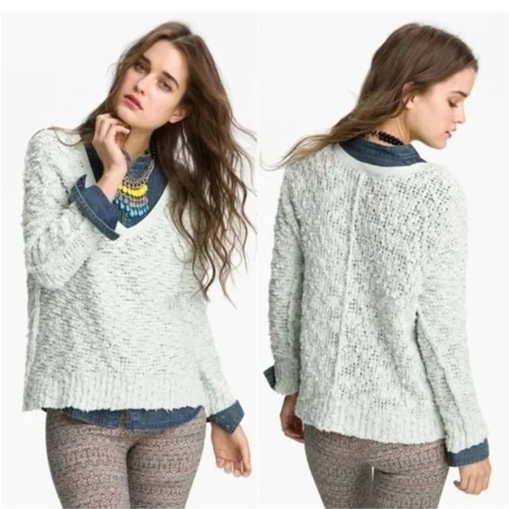 [free people] Songbird Fuzz Boucle Sweater - Xs